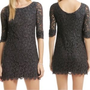Shoshanna Hayley black floral lace dress, size 8